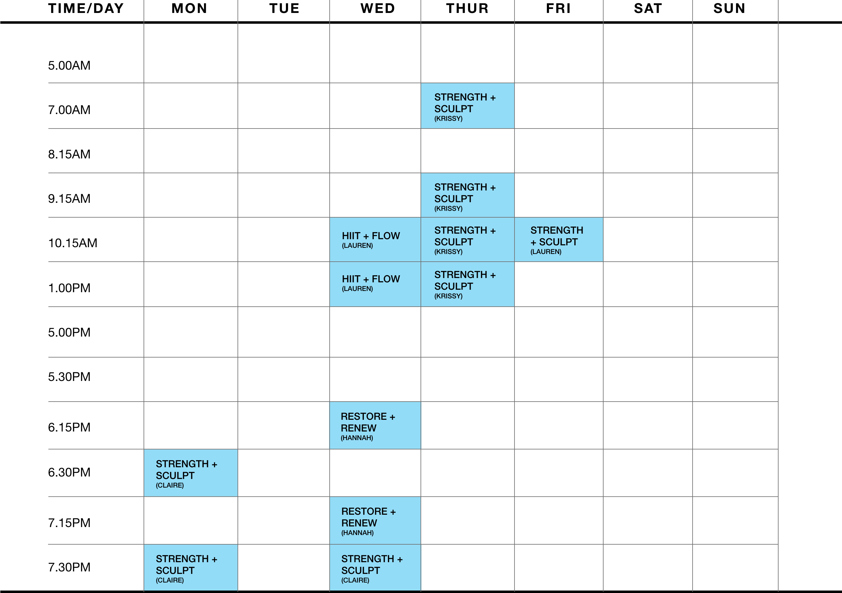 Class Timetable